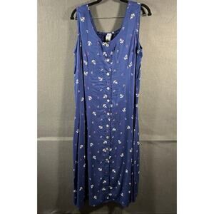 BFA women maxi tank dress medium navy novelty nautical coastal beachy vacation
